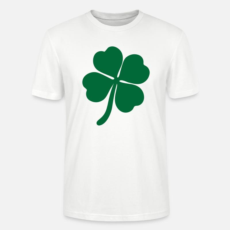 vierblättriges Kleeblatt vierblättrig Glück - Stanley/Stella Unisex Bio-T-Shirt CRAFTER - Weiß