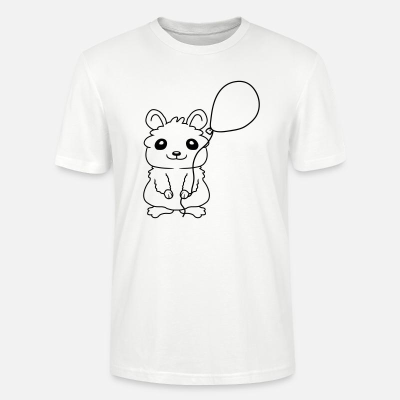 Hamster Balloon Gift Idea Comic - Stanley/Stella CRAFTER Unisex Organic T-Shirt - white