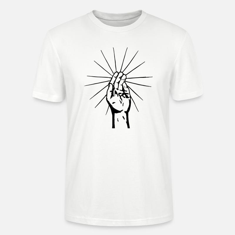 Hoffnung Glauben Hand Geschenkidee - Stanley/Stella Unisex Bio-T-Shirt CRAFTER - Weiß