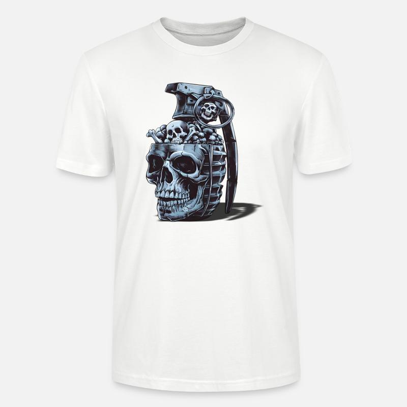 Design der Skelettgranate - Stanley/Stella Unisex Bio-T-Shirt CRAFTER - Weiß