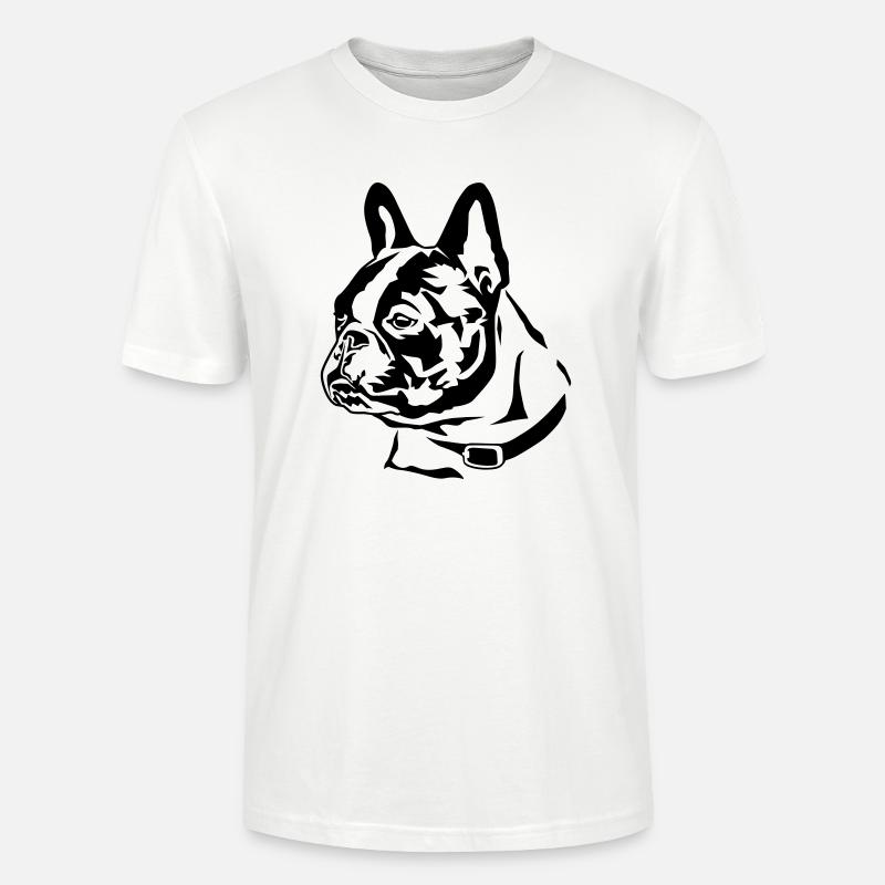 french_bully_head_01 - Stanley/Stella Unisex Bio-T-Shirt CRAFTER - Weiß