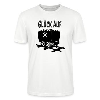 Glück auf - Stanley/Stella Unisex Bio-T-Shirt CRAFTER - Weiß - Vorne - Alina (178cm) & Michal (187cm)