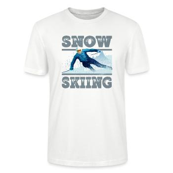 Wintersport Skifahren Ski Skiurlaub Skipiste - Stanley/Stella Unisex Bio-T-Shirt CRAFTER - Weiß - Vorne - Alina (178cm) & Michal (187cm)