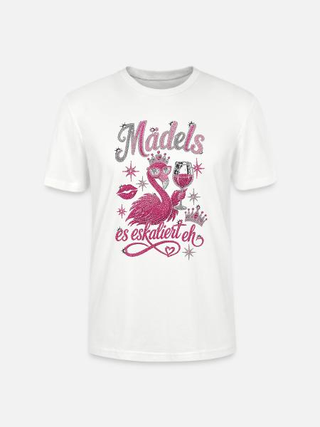 Wein Mädels Es Eskaliert Weinfest - Stanley/Stella Unisex Bio-T-Shirt CRAFTER - Weiß