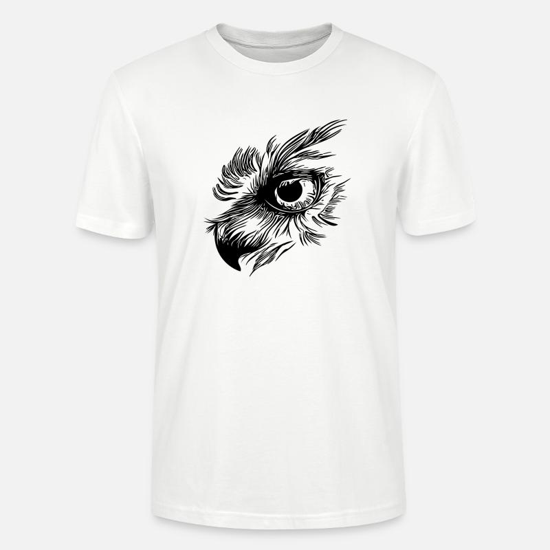 Bec de hibou - Owl Eye - T-shirt bio CRAFTER Stanley Stella Unisexe - blanc