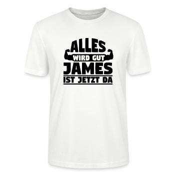 Alles wird gut James ist jetzt da - Stanley/Stella Unisex Bio-T-Shirt CRAFTER - Weiß - Vorne - Alina (178cm) & Michal (187cm)