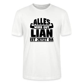 Alles wird gut Lian ist jetzt da - Stanley/Stella Unisex Bio-T-Shirt CRAFTER - Weiß - Vorne - Alina (178cm) & Michal (187cm)
