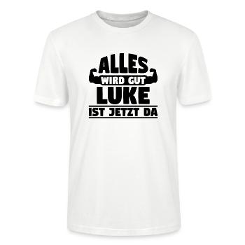 Alles wird gut Luke ist jetzt da - Stanley/Stella Unisex Bio-T-Shirt CRAFTER - Weiß - Vorne - Alina (178cm) & Michal (187cm)
