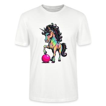 Grumpy Unicorn – Your Stylish Eye-Catcher - Stanley/Stella CRAFTER Unisex Organic T-Shirt - white - Front - Alina (178cm) & Michal (187cm)