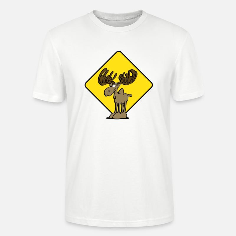 Vorsicht Elch Moose - Stanley/Stella Unisex Bio-T-Shirt CRAFTER - Weiß