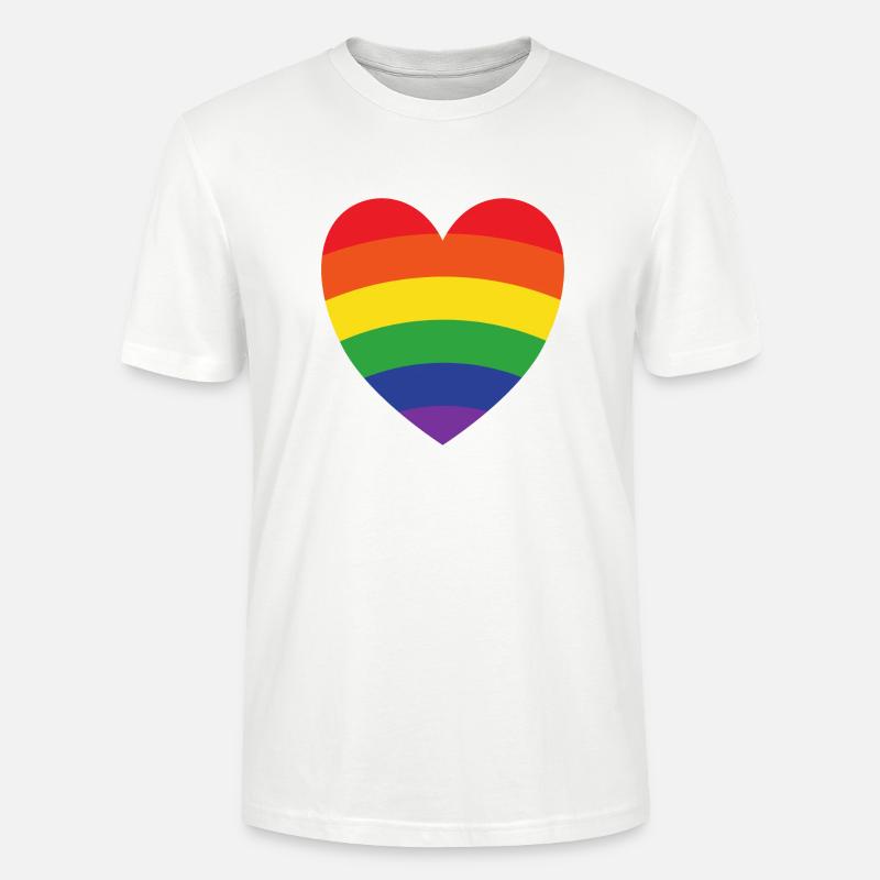 Regenbogenherz | LGBT | Geschenkidee - Stanley/Stella Unisex Bio-T-Shirt CRAFTER - Weiß