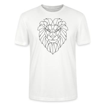 Lion géométrique - T-shirt bio CRAFTER Stanley Stella Unisexe - blanc - Devant - Alina (178cm) & Michal (187cm)