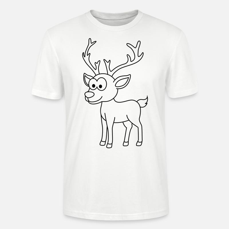 Hirsch Comic Tier - Stanley/Stella Unisex Bio-T-Shirt CRAFTER - Weiß