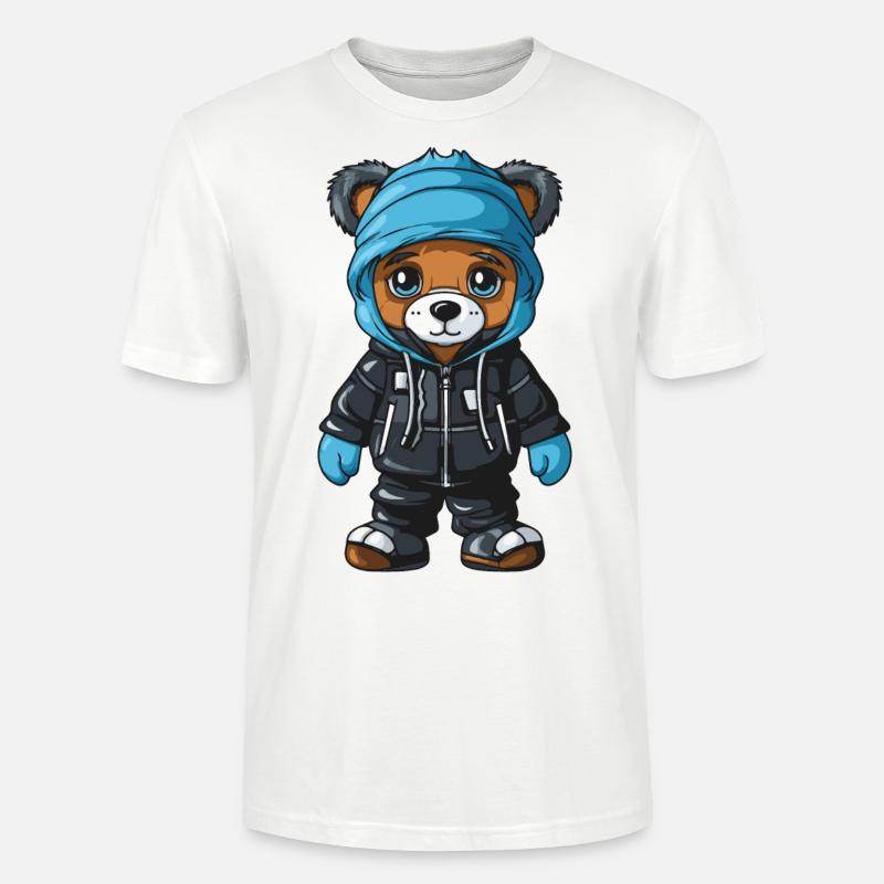 Bär Winter Comic Niedlich - Stanley/Stella Unisex Bio-T-Shirt CRAFTER - Weiß