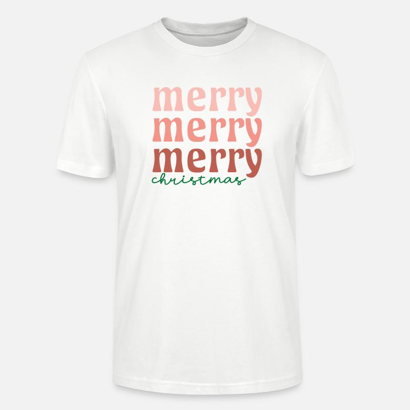 Joyeux Joyeux Noël - T-shirt bio CRAFTER Stanley Stella Unisexe - blanc