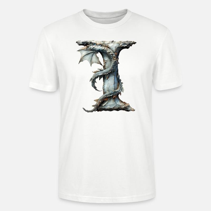 Buchstabe "I" im Drachendesign. - Stanley/Stella Unisex Bio-T-Shirt CRAFTER - Weiß