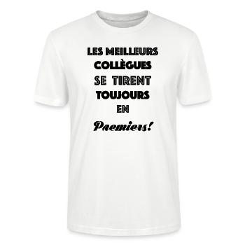 POT DE DEPART - T-shirt bio CRAFTER Stanley Stella Unisexe - blanc - Devant - Alina (178cm) & Michal (187cm)