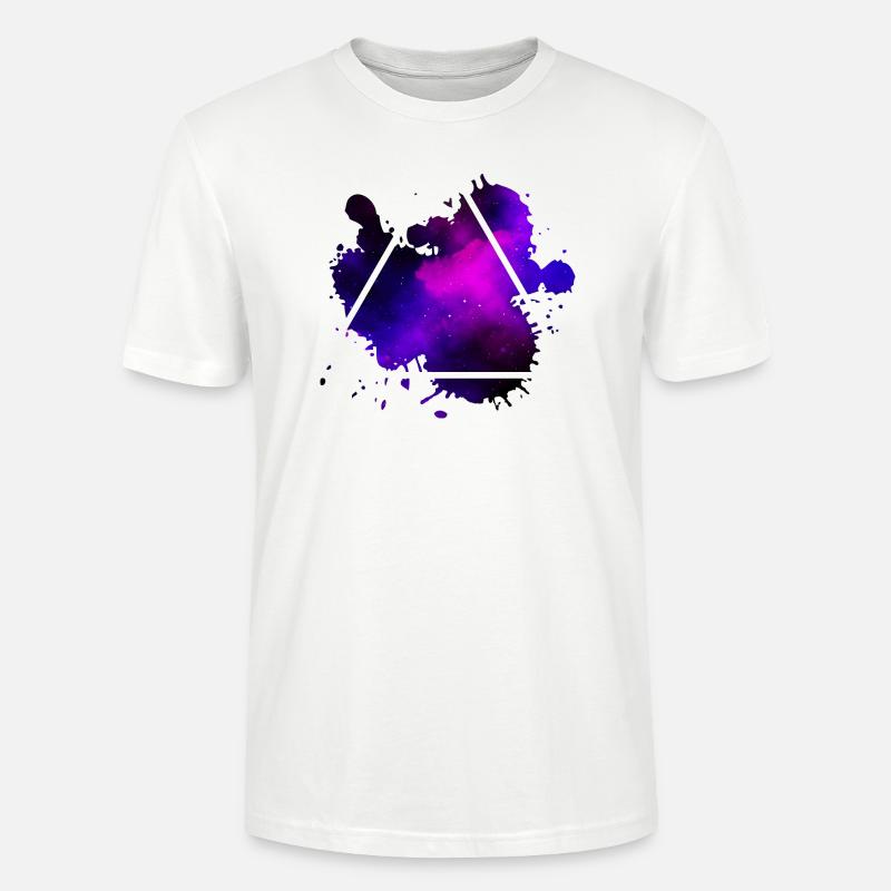 triangle splash violet - Triangle violet - T-shirt bio CRAFTER Stanley Stella Unisexe - blanc