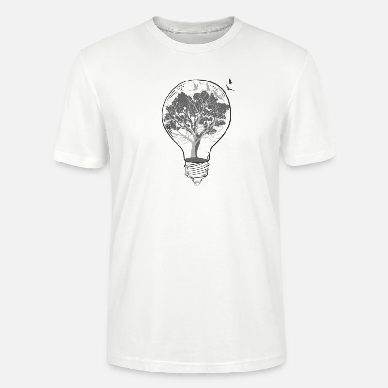 Lightbulb Arbres Noir Blanc - T-shirt bio CRAFTER Stanley Stella Unisexe - blanc