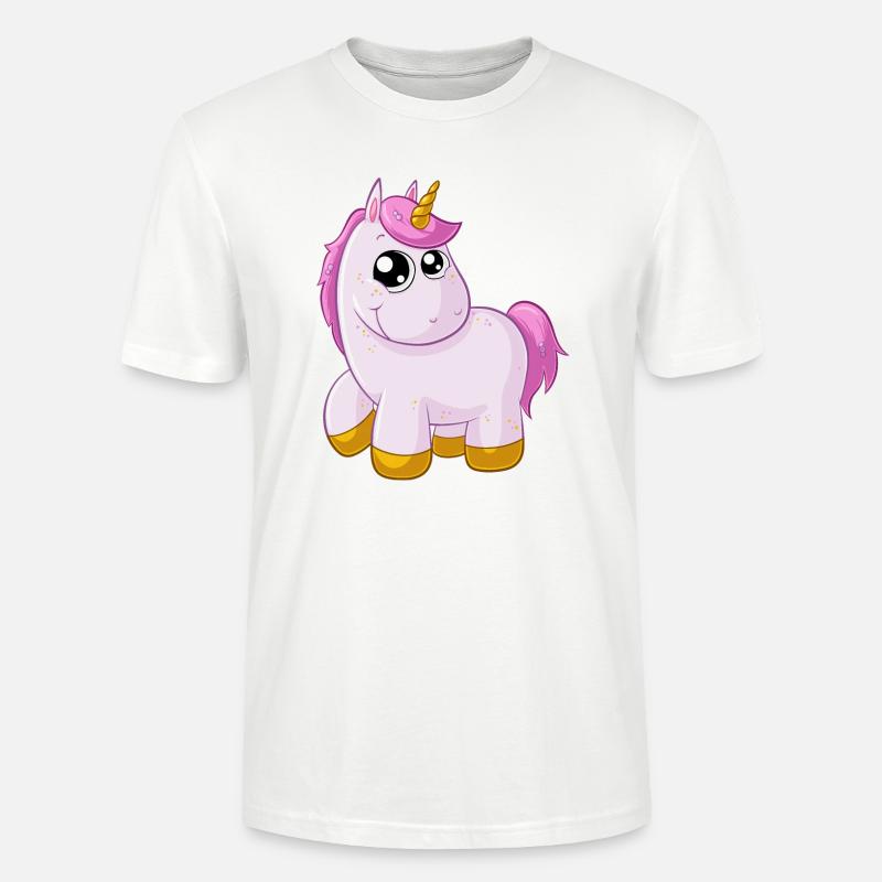 Pinkes Comic Einhorn - Stanley/Stella Unisex Bio-T-Shirt CRAFTER - Weiß