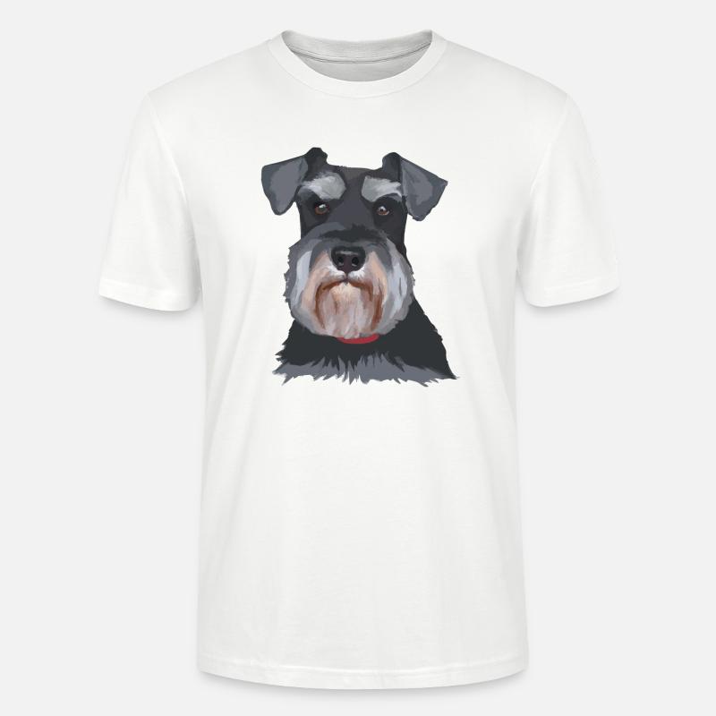 Schnauzer Illustration Geschenkidee Hundebesitzer - Stanley/Stella Unisex Bio-T-Shirt CRAFTER - Weiß