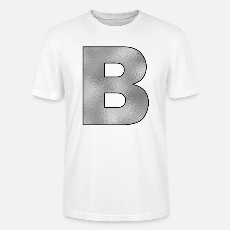 Buchstabe B Silber - Stanley/Stella Unisex Bio-T-Shirt CRAFTER - Weiß