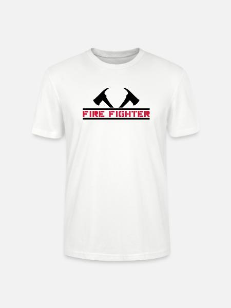 2 fire axes firefighter - Stanley/Stella CRAFTER Unisex Organic T-Shirt - white