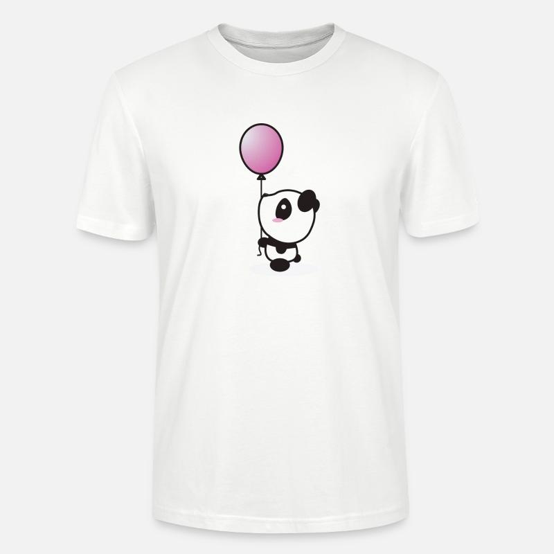 panda with baloon - Stanley/Stella Unisex Bio-T-Shirt CRAFTER - Weiß