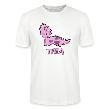 Dinosaurier lustig Kind Thea Geschenk Geburtstag K - Stanley/Stella Unisex Bio-T-Shirt CRAFTER - Weiß - Vorne - Alina (178cm) & Michal (187cm)