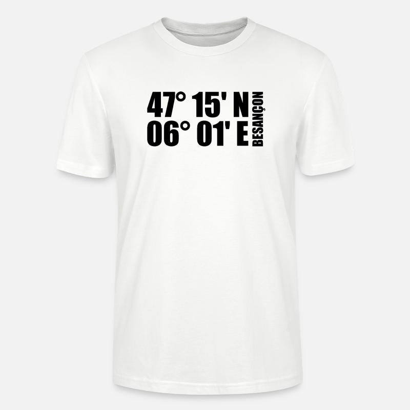 Besançon Coordinates - Stanley/Stella CRAFTER Unisex Organic T-Shirt - white