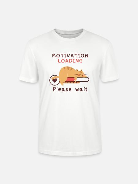 Chilling cat: Motivation is loaded - Stanley/Stella CRAFTER Unisex Organic T-Shirt - white