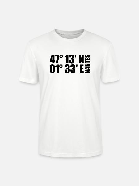 Nantes Coordinates - Stanley/Stella CRAFTER Unisex Organic T-Shirt - white