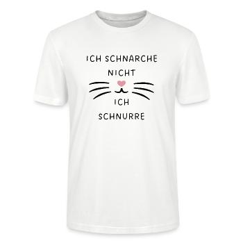 Ich schnarche nicht, ich schnurre: Katzennase - Stanley/Stella Unisex Bio-T-Shirt CRAFTER - Weiß - Vorne - Alina (178cm) & Michal (187cm)