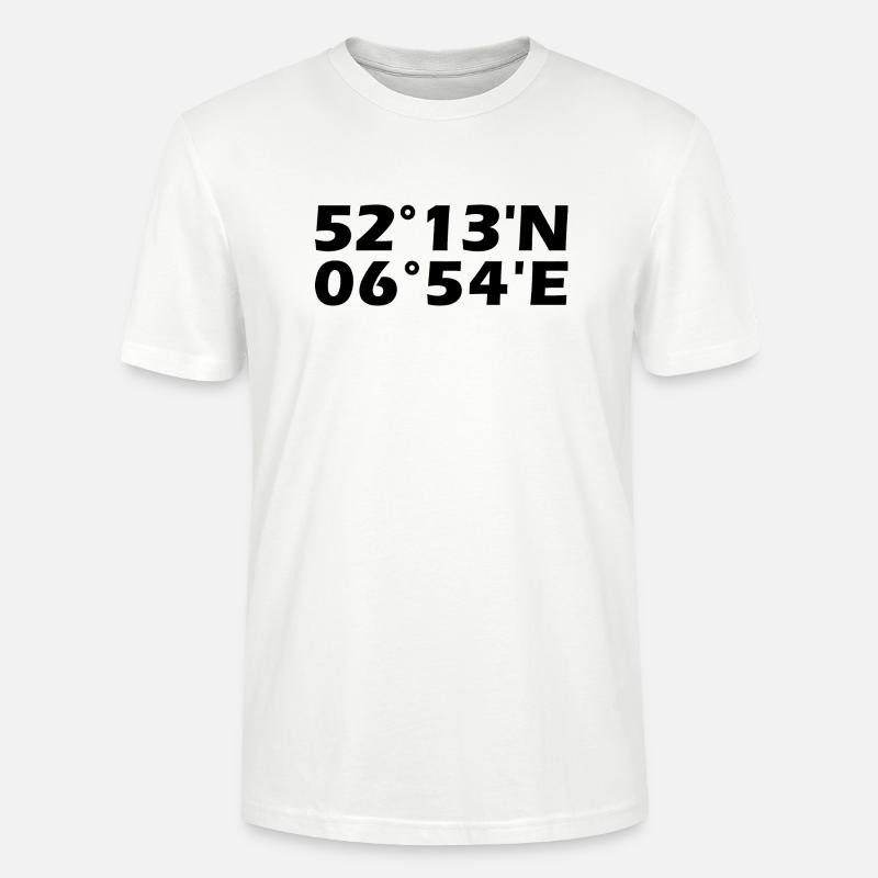 Coordonnées d’Enschede - T-shirt bio CRAFTER Stanley Stella Unisexe - blanc