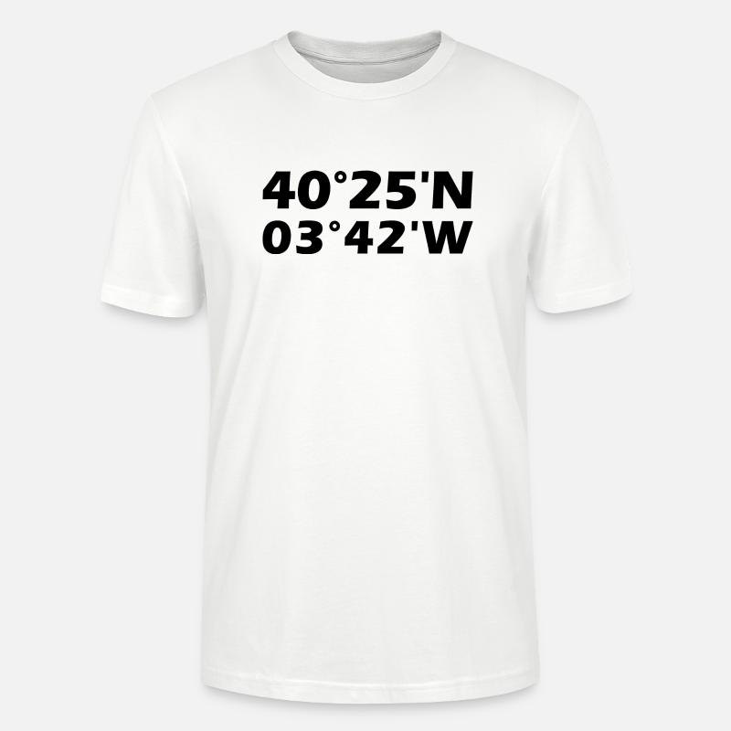 Madrid Coordinates - Stanley/Stella CRAFTER Unisex Organic T-Shirt - white
