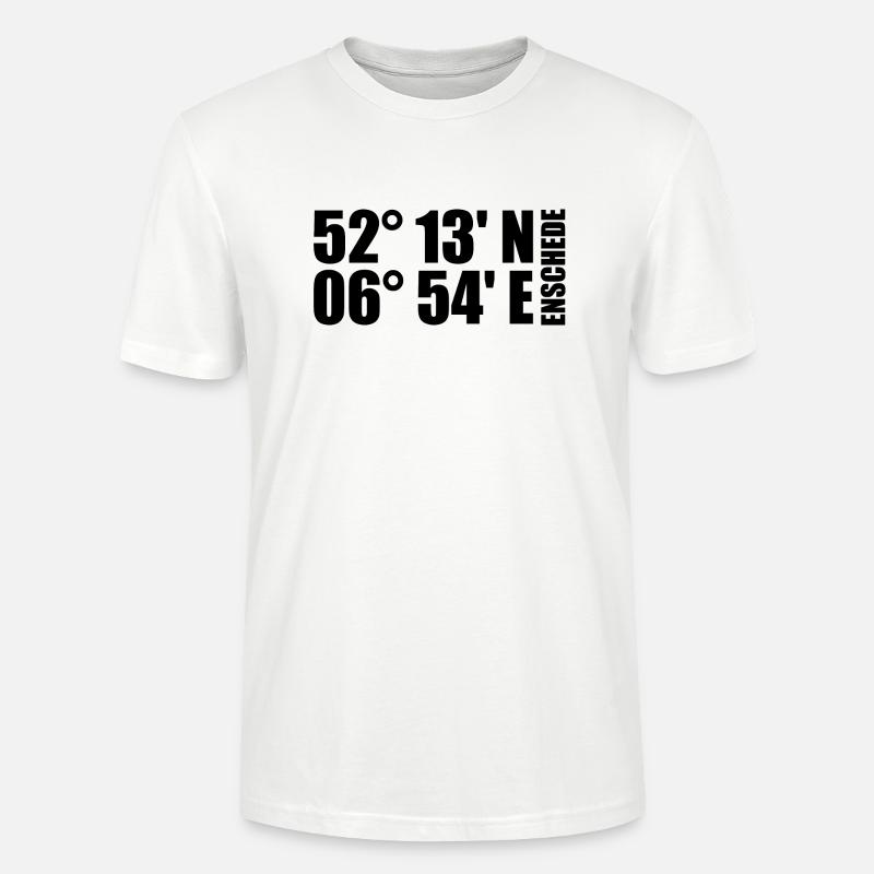 Coordonnées d’Enschede - T-shirt bio CRAFTER Stanley Stella Unisexe - blanc