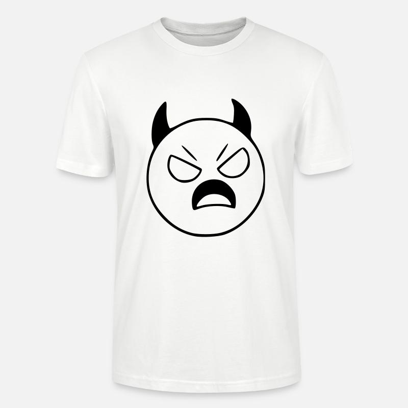 Emoji Sketch Devil Evil Black - T-shirt bio CRAFTER Stanley Stella Unisexe - blanc