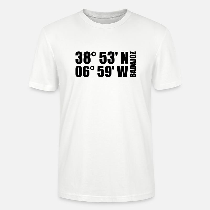 Badajoz Coordinates - Stanley/Stella CRAFTER Unisex Organic T-Shirt - white