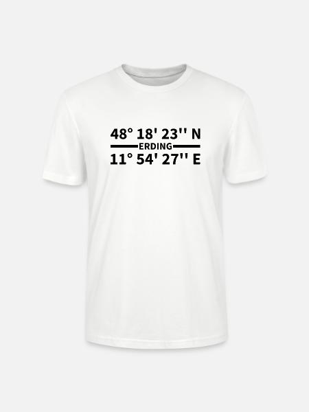 Coordonnées d’Erding - T-shirt bio CRAFTER Stanley Stella Unisexe - blanc