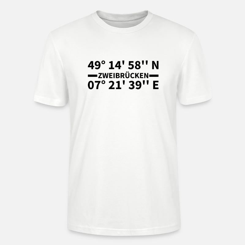 Coordonnées de Zweibrücken - T-shirt bio CRAFTER Stanley Stella Unisexe - blanc