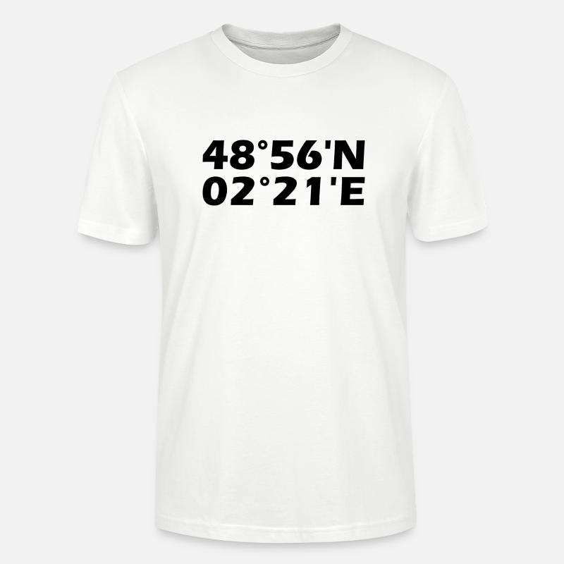 Saint-Denis coordinates - Stanley/Stella CRAFTER Unisex Organic T-Shirt - white