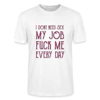 Jobb humor - Ekologisk T-shirt CRAFTER unisex från Stanley/Stella - vit - Fram - Alina (178cm) & Michal (187cm)