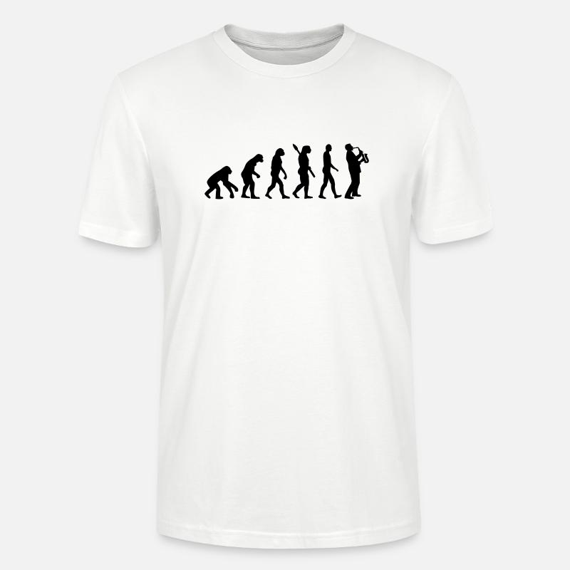 Evolution Saxophone - Stanley/Stella CRAFTER Unisex Organic T-Shirt - white