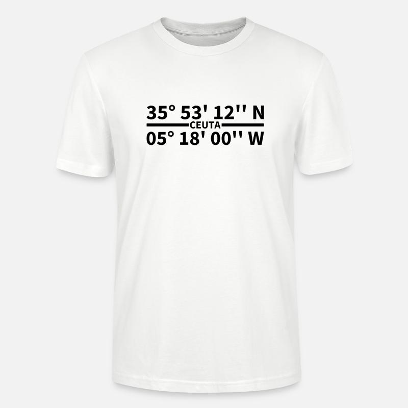 Coordonnées de Ceuta - T-shirt bio CRAFTER Stanley Stella Unisexe - blanc