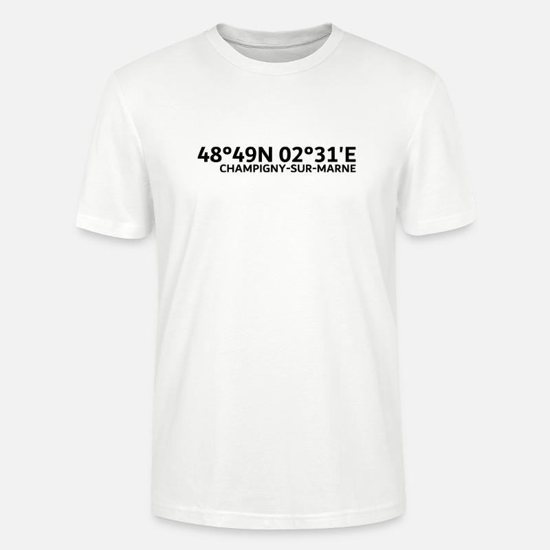 Coordonnées de Champigny-sur-Marne - T-shirt bio CRAFTER Stanley Stella Unisexe - blanc