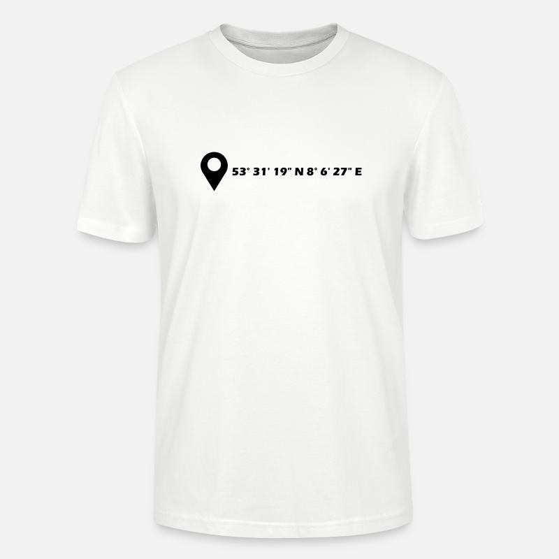 Wilhelmshaven coordinates - Stanley/Stella CRAFTER Unisex Organic T-Shirt - white