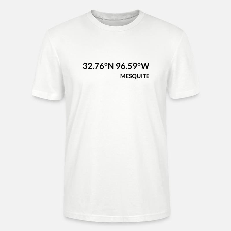 Mesquite, Texas, États-Unis Coordonnées - T-shirt bio CRAFTER Stanley Stella Unisexe - blanc