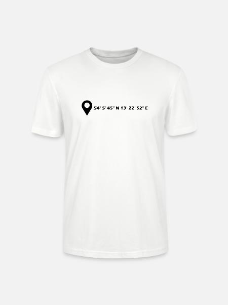 Greifswald coordinates - Stanley/Stella CRAFTER Unisex Organic T-Shirt - white