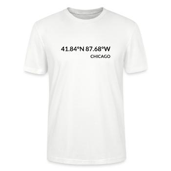 Chicago Illinois USA Koordinaten - Stanley/Stella Unisex Bio-T-Shirt CRAFTER - Weiß - Vorne - Alina (178cm) & Michal (187cm)