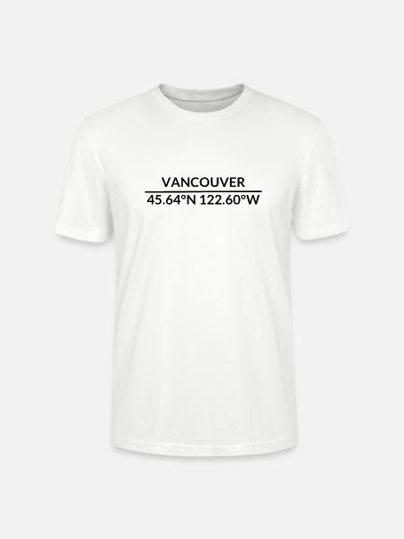 Vancouver, Washington, USA Coordinates - Stanley/Stella CRAFTER Unisex Organic T-Shirt - white